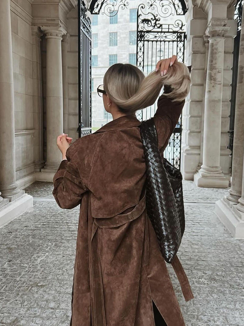 ZEYA - Jenna Faux Suede Trenchcoat