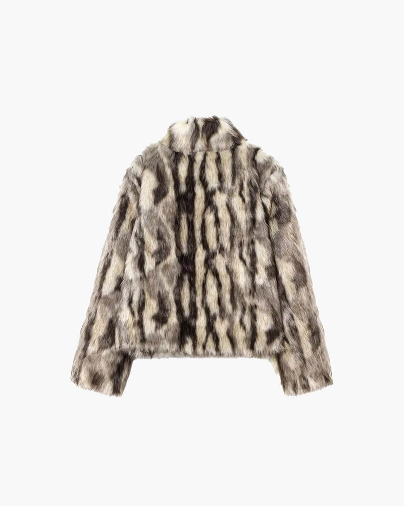 ZEYA - Jordy Leopard Faux Fur Coat
