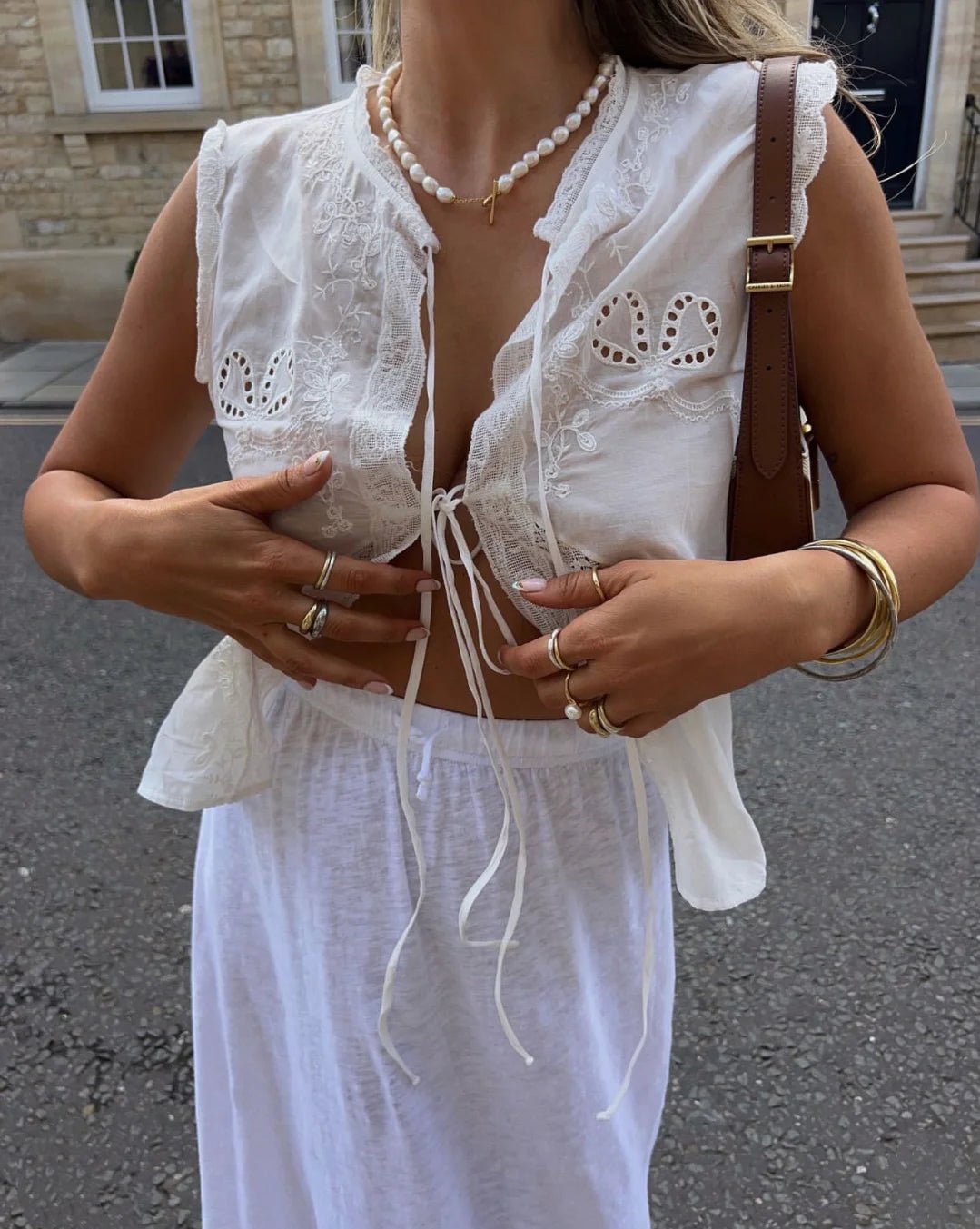 ZEYA - Judy Embroidered Lace Trim Blouse