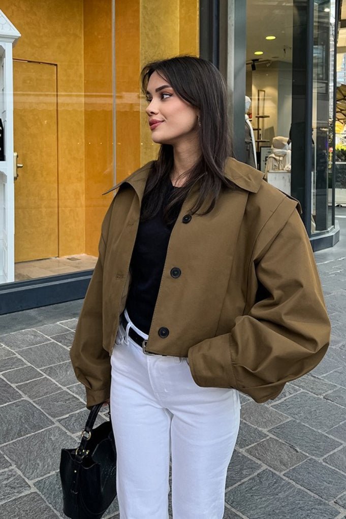 ZEYA - Julia Cropped Pleated Utility Jacket