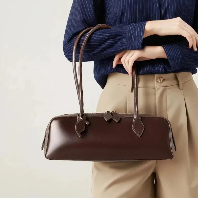 ZEYA - Julia Vintage Leather Baguette Bag