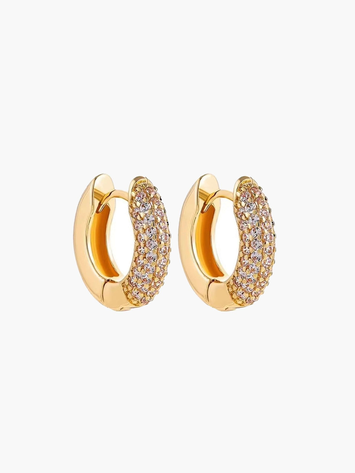 ZEYA - Juliette - Earrings with Zirconia Stones, Minimalist Hoop Design for Women