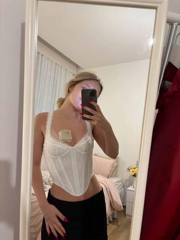 ZEYA - Juno Lace Trim Strappy Button Top