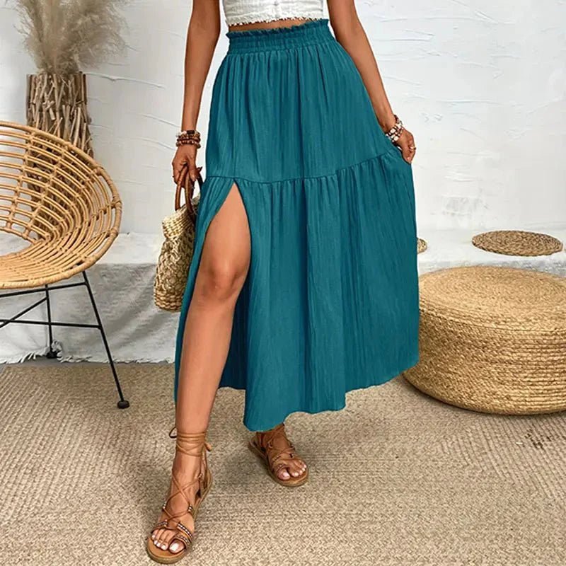 ZEYA - Kalia Bohemian Midi Ruffle Skirt