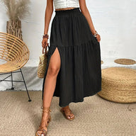 Jupe midi à volants bohème Kalia