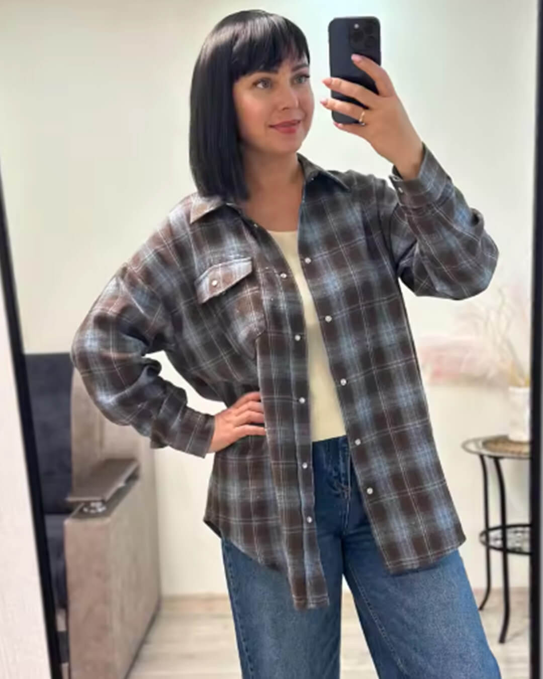 ZEYA - Kate Oversized Plaid Shirt
