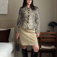 Katie Leopard Faux Fur Cropped Jacket