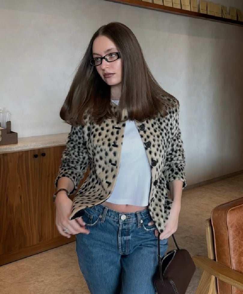 ZEYA - Katie Leopard Faux Fur Cropped Jacket