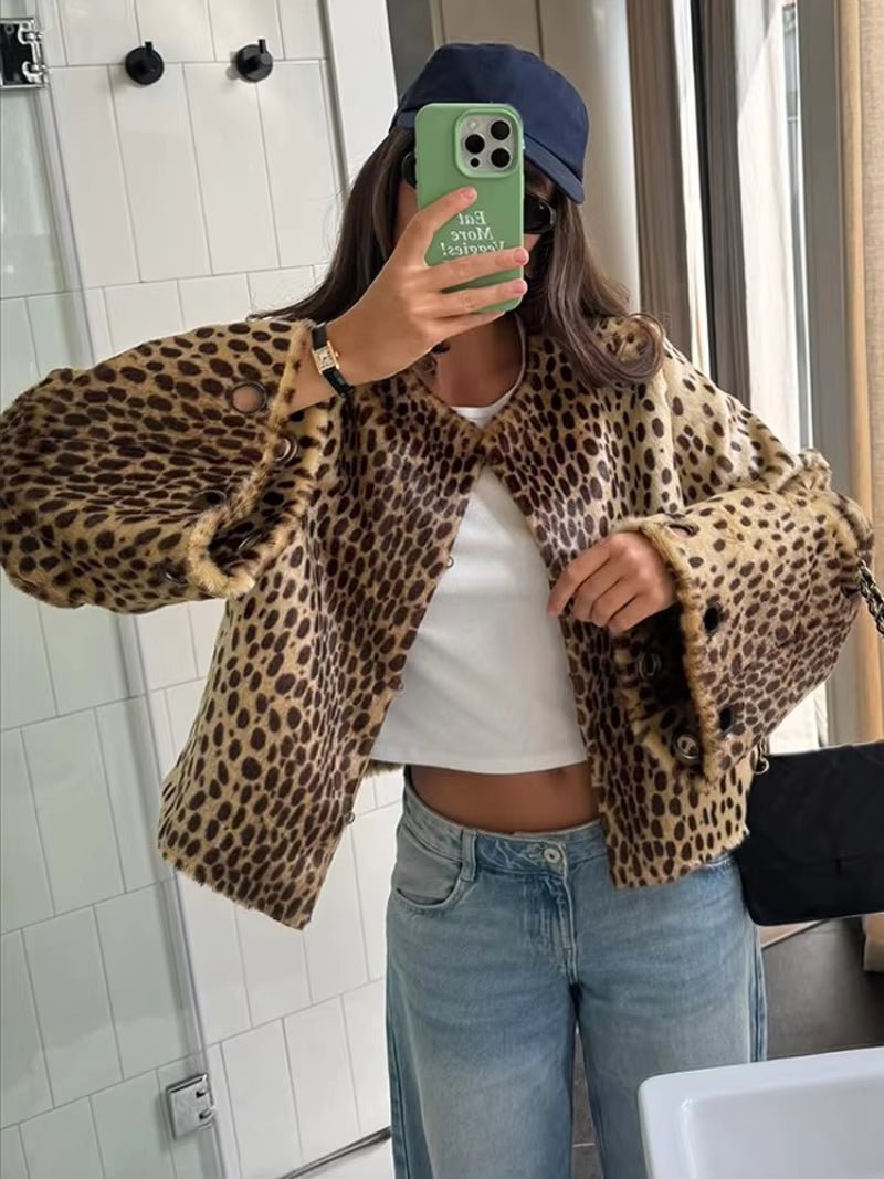 ZEYA - Katie Leopard Faux Fur Jacket