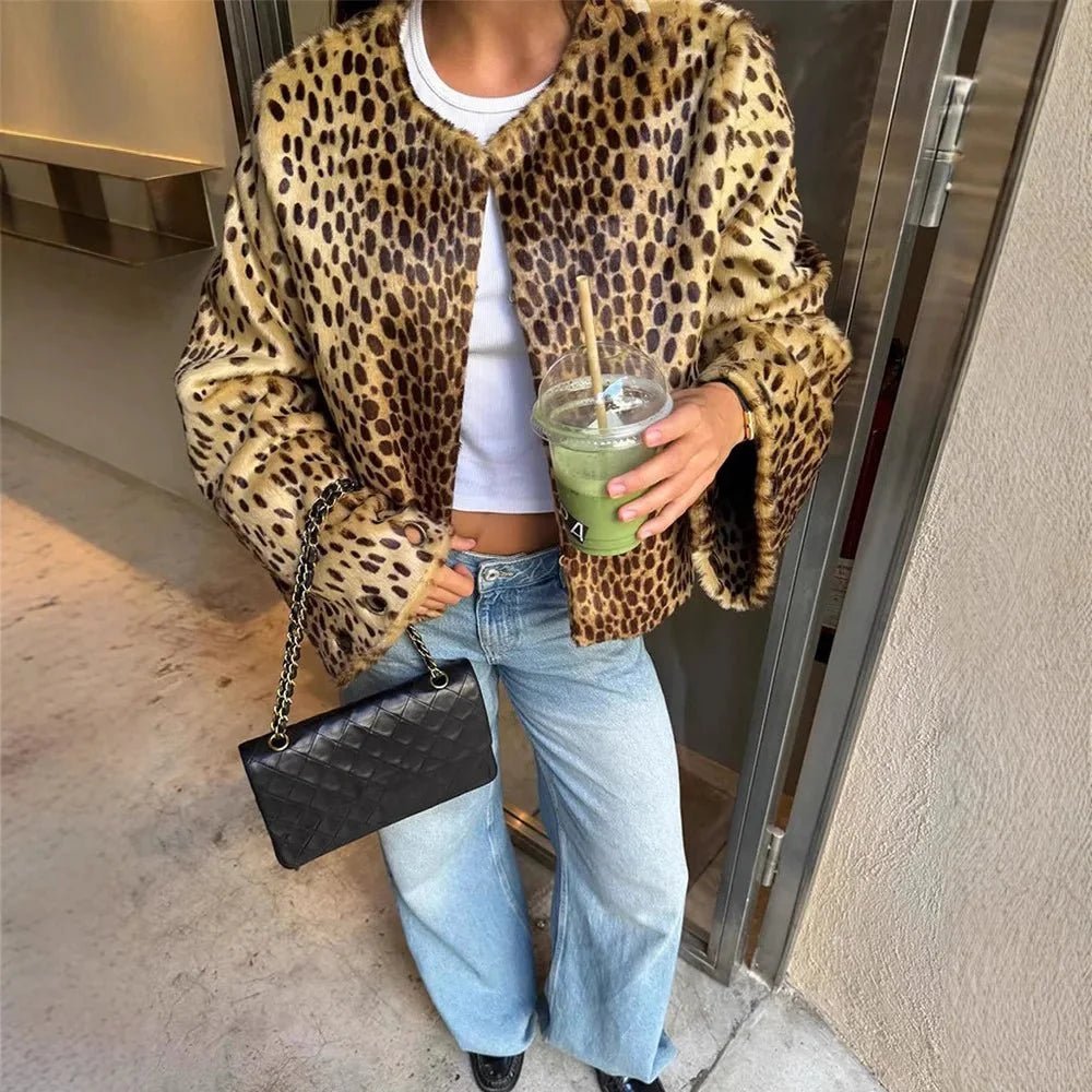 ZEYA - Katie Leopard Faux Fur Jacket