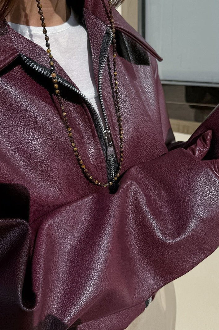 ZEYA - Katie Matte Moto Faux Leather Jacket
