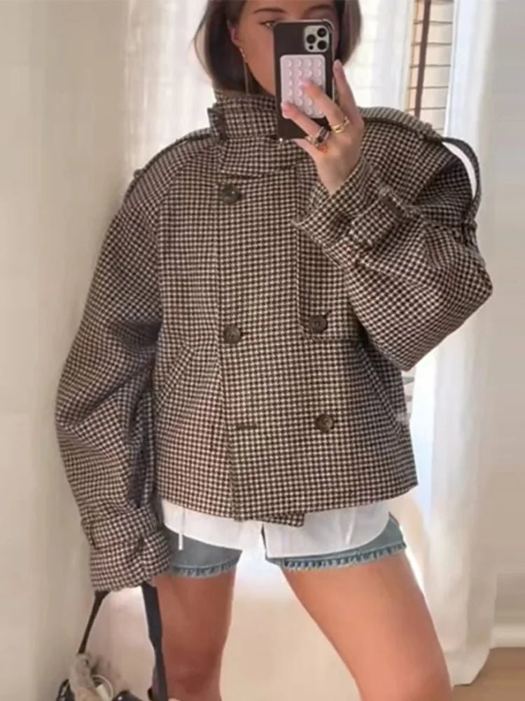 ZEYA - Katrina Checked Wool Coat