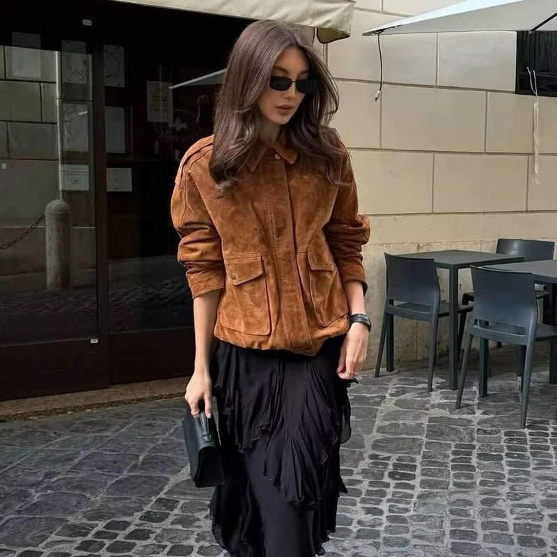 ZEYA - Kayla Suede Bomber Jacket