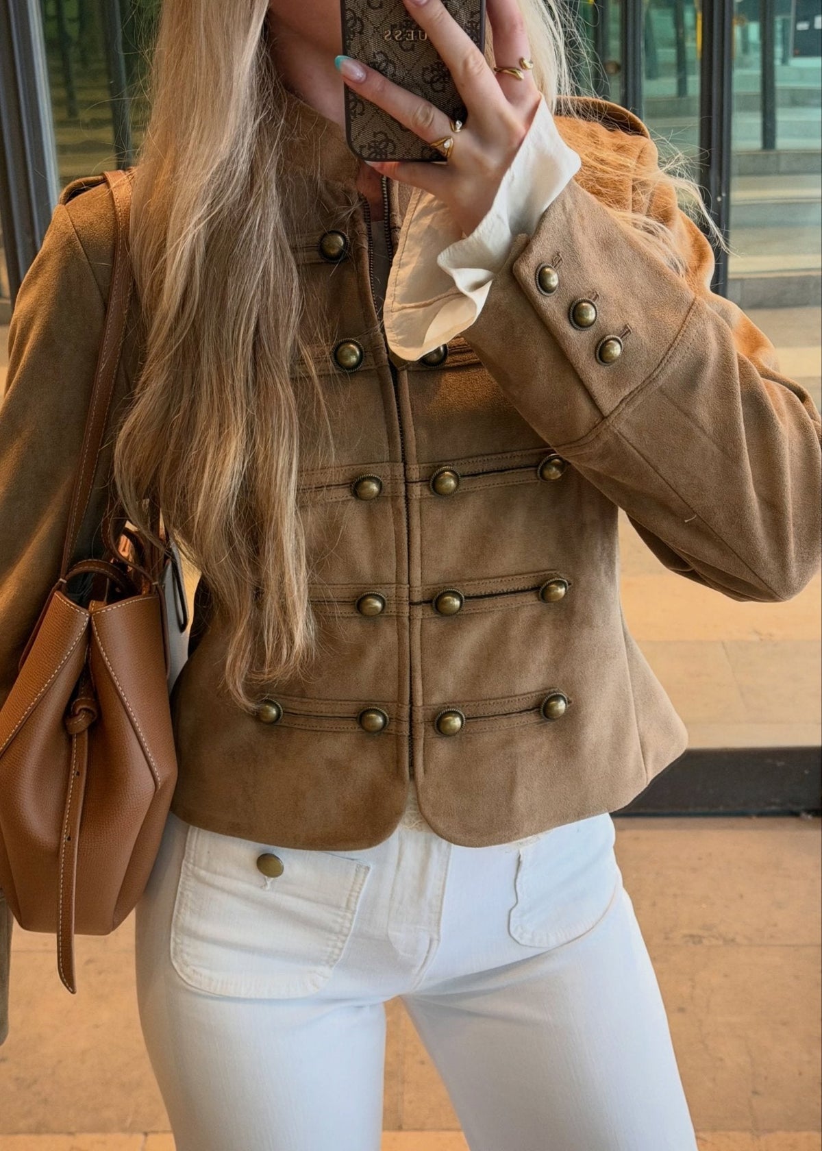 ZEYA - Kelly Faux Suede Napoleon Slim Jacket