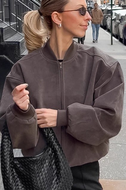 ZEYA - Kelly Suede Bomber Jacket