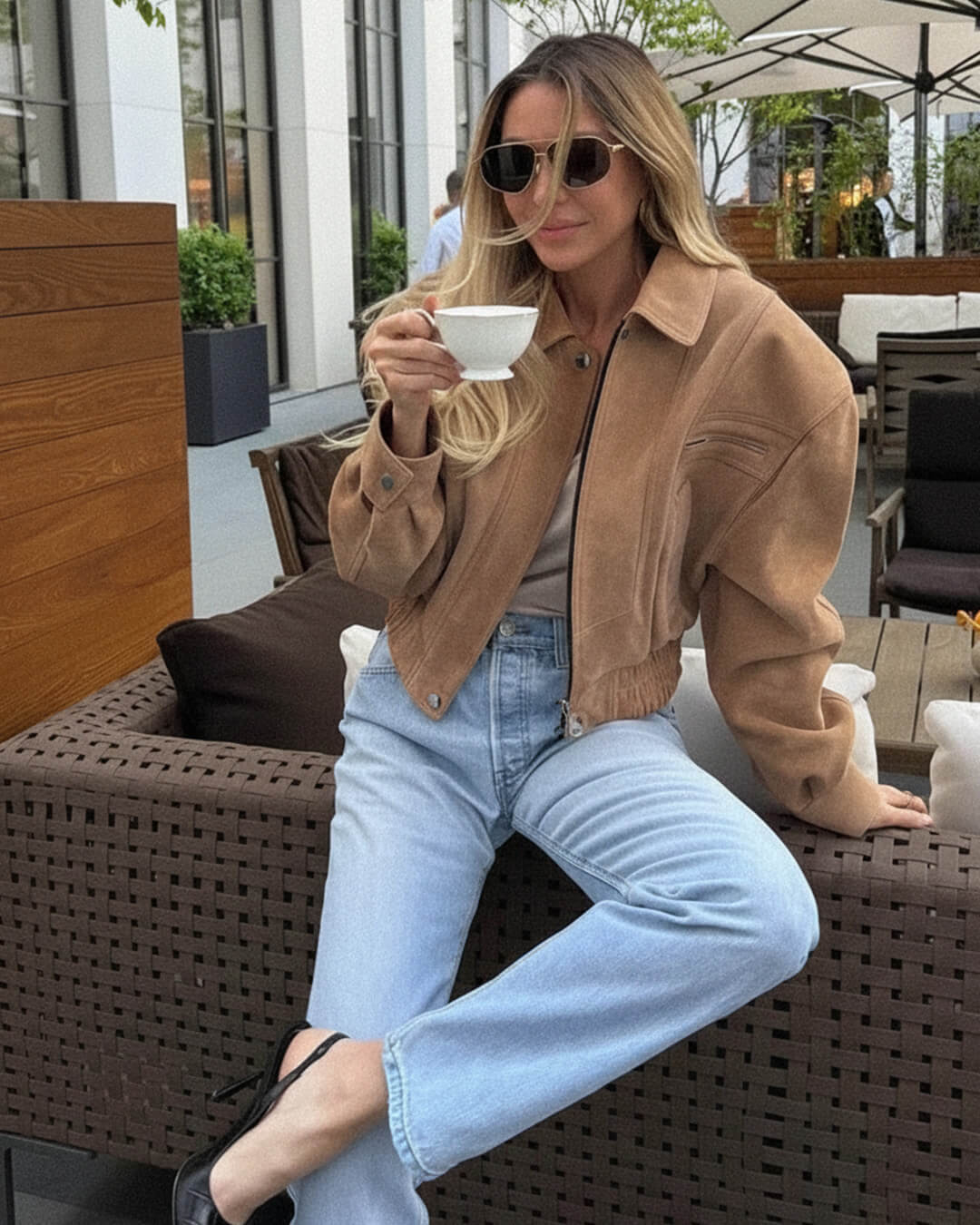 ZEYA - Kesha Suede Lapel Jacket