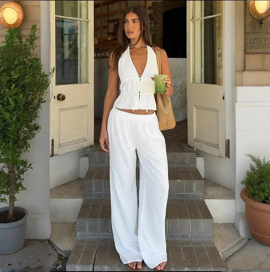 ZEYA - Kira Halter Cotton Two-Piece Set