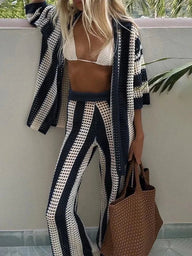 Layla Striped Crochet Co-Ord Set