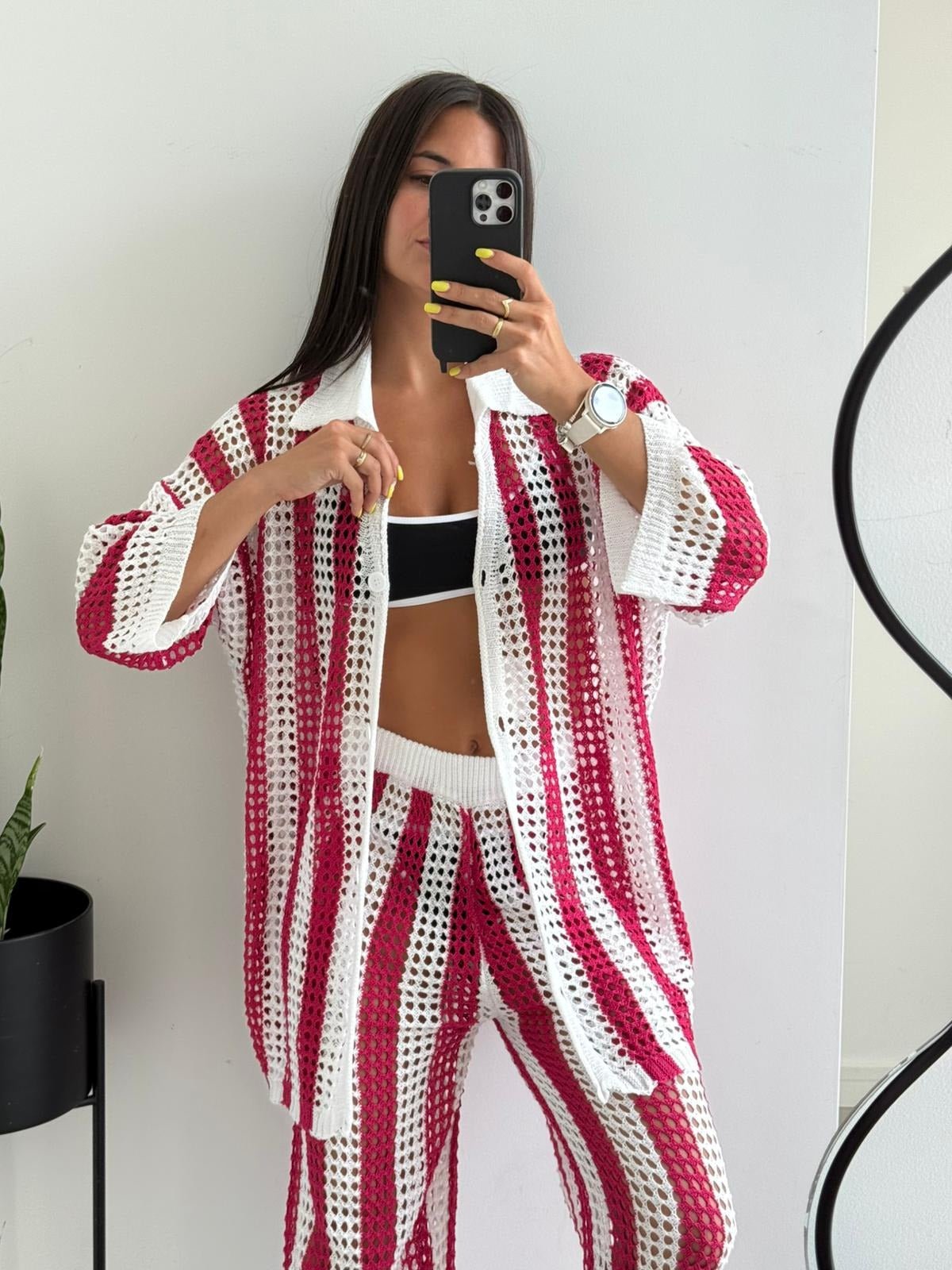 ZEYA - Layla Striped Crochet Co-Ord Set