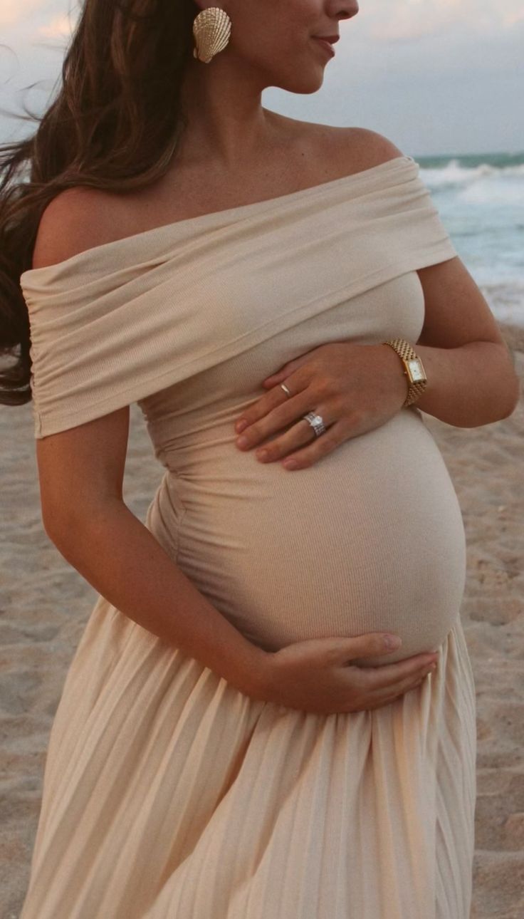 ZEYA - Leda Flowy Off - Shoulder Maternity Dress
