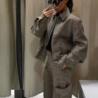 Ensemble blazer matelassé pied-de-poule Lily