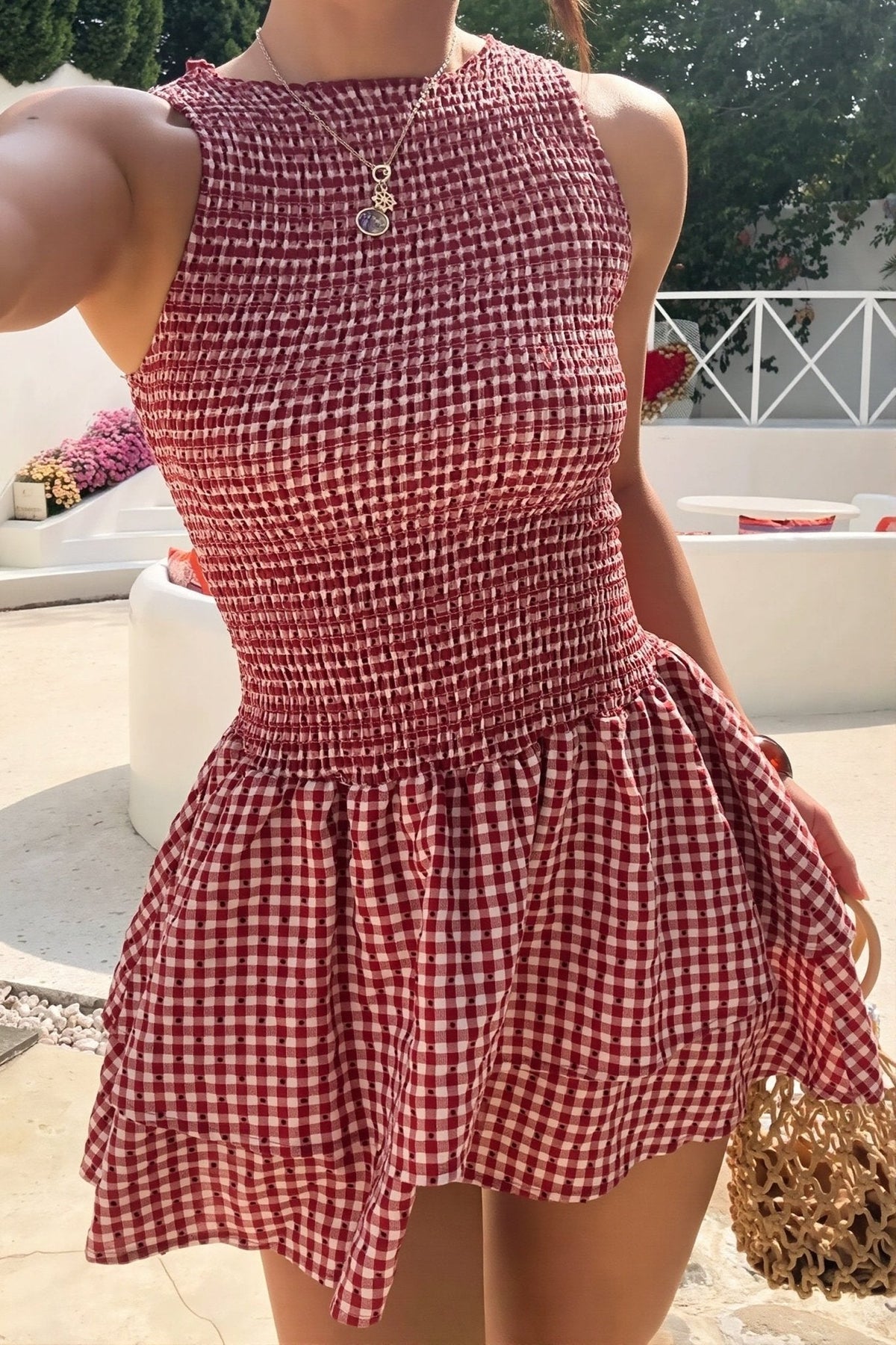 ZEYA - Linda Plaid Smocked Mini Dress