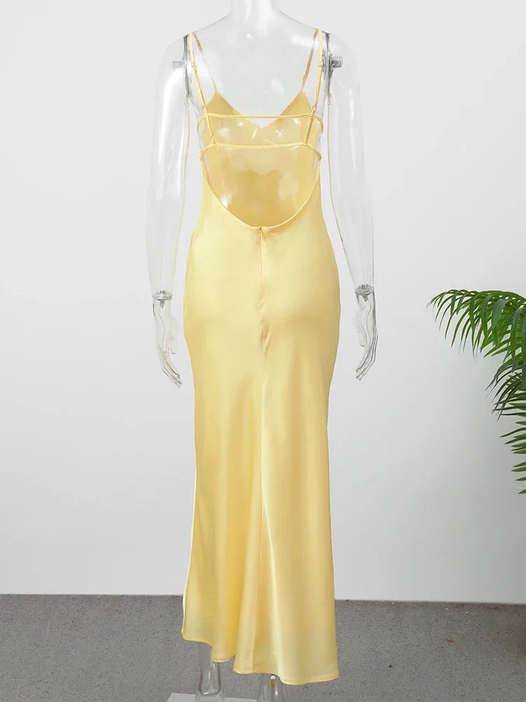 ZEYA - Liora Satin Backless Maxi Dress