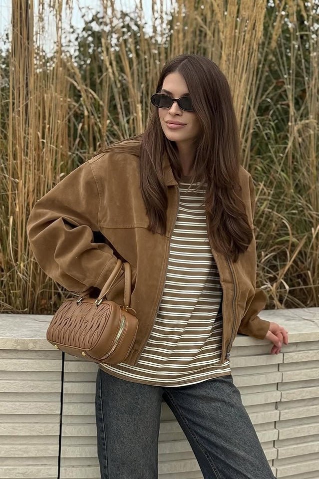 ZEYA - Lisa Suede Zip Relaxed Jacket