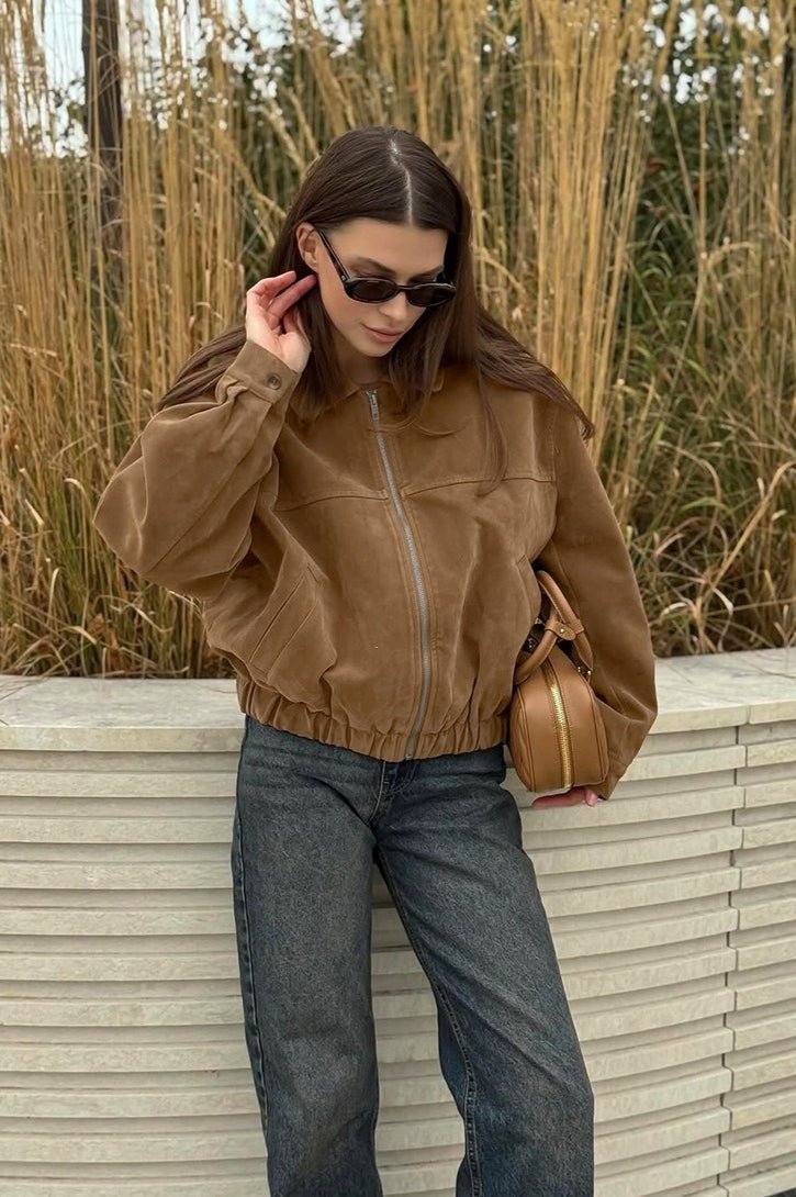 ZEYA - Lisa Suede Zip Relaxed Jacket