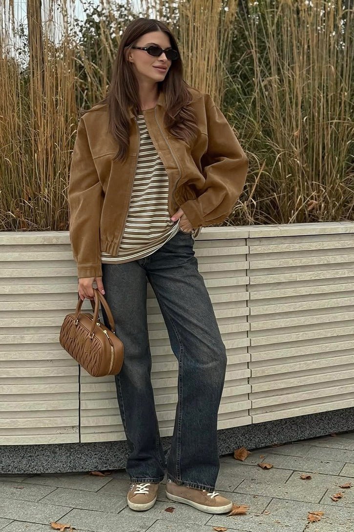 ZEYA - Lisa Suede Zip Relaxed Jacket