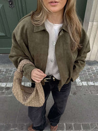 Lori Suede Bomber Jacket