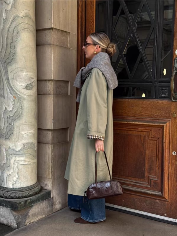 ZEYA - Lucy Check-Accent Trench Coat