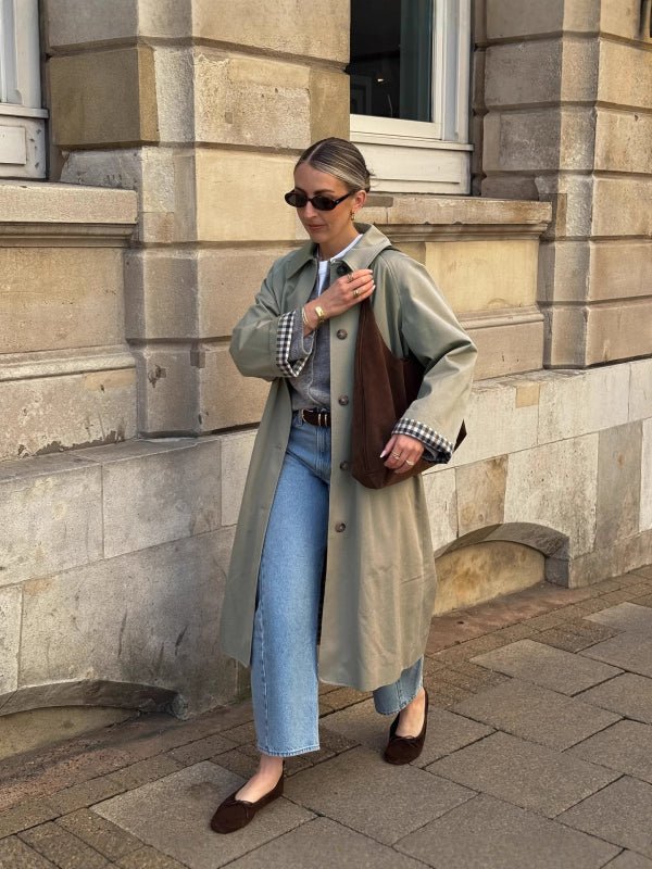 ZEYA - Lucy Check-Accent Trench Coat