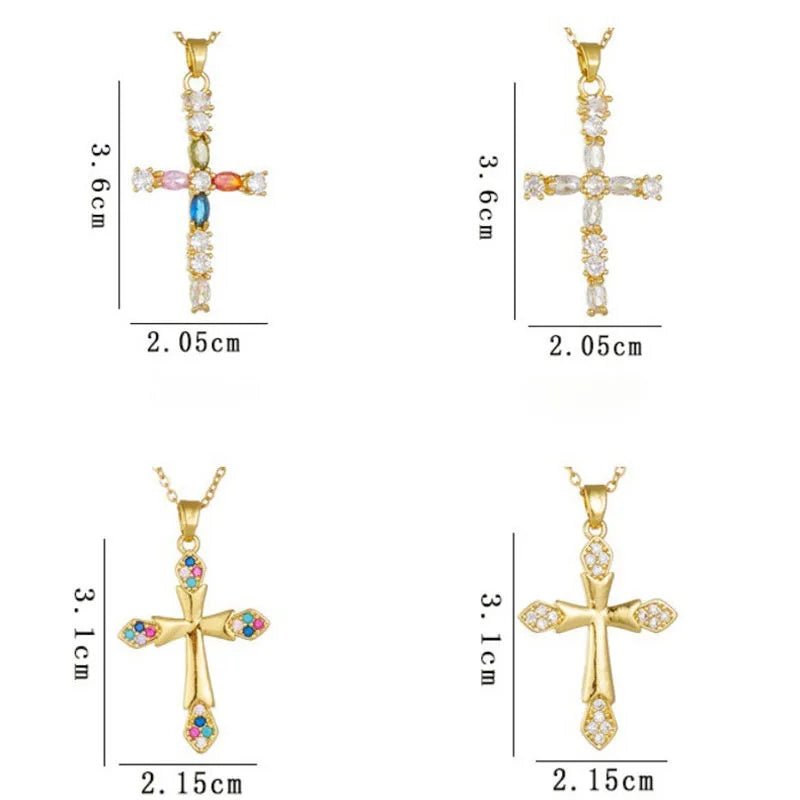 ZEYA - Lucy Zircon Cross Pendant Necklace