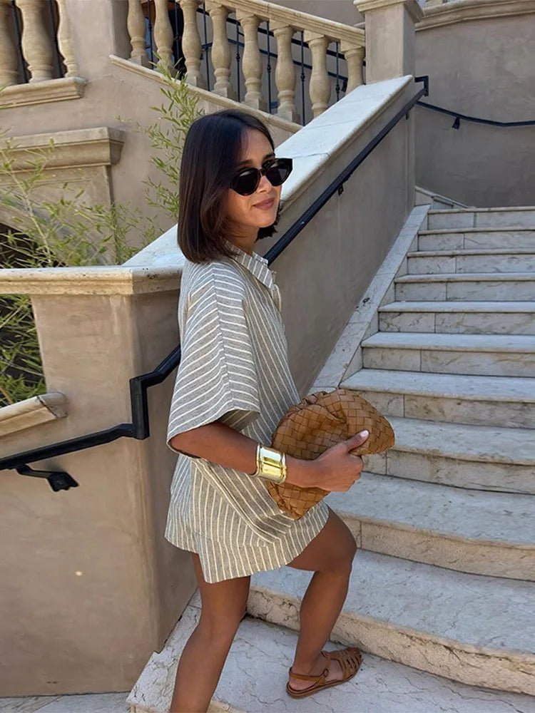 ZEYA - Mara Striped Shorts Set