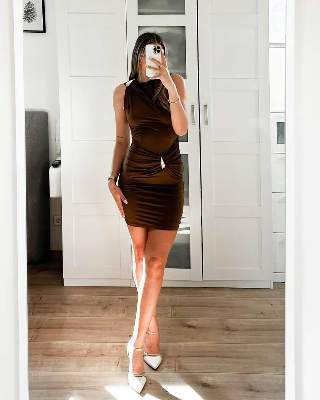 ZEYA - Margaret Mini Dress with Gold Detail