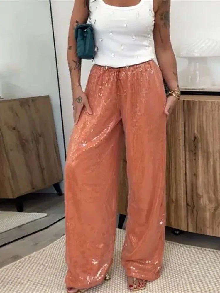 ZEYA - Margot Sequin Wide-Leg Trousers