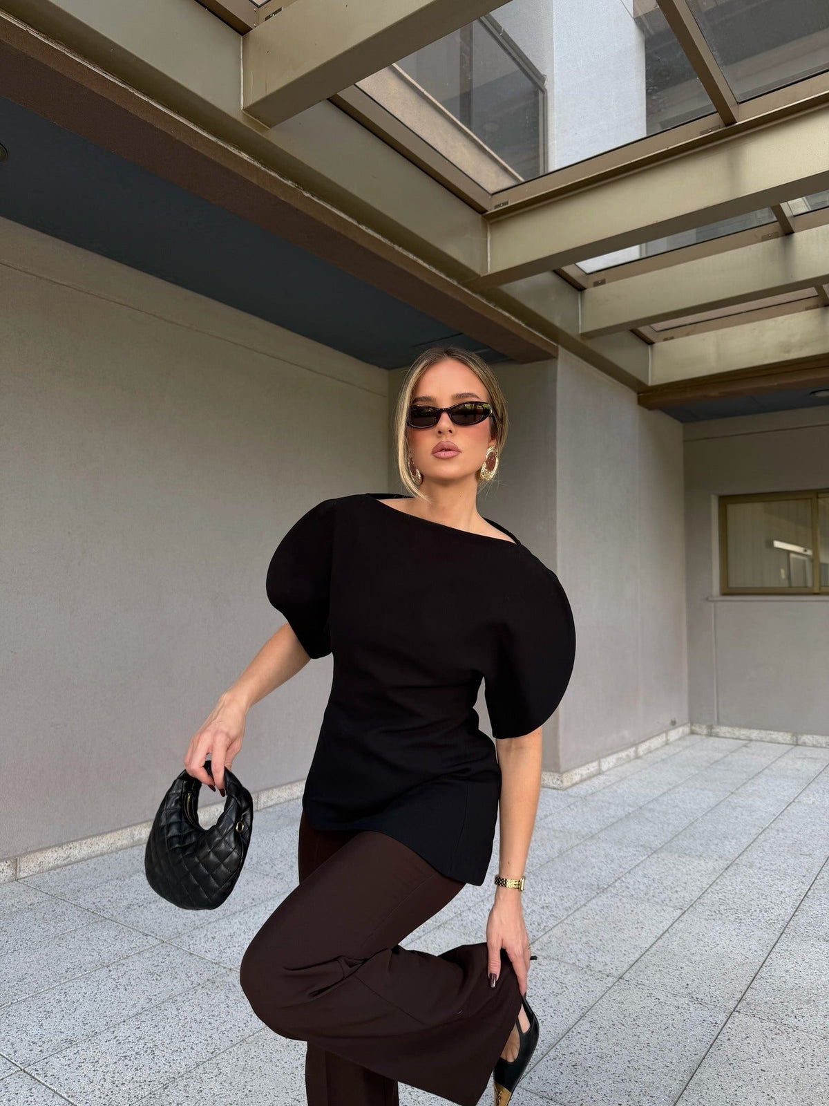ZEYA - Margot Tricot Balloon Sleeve Top