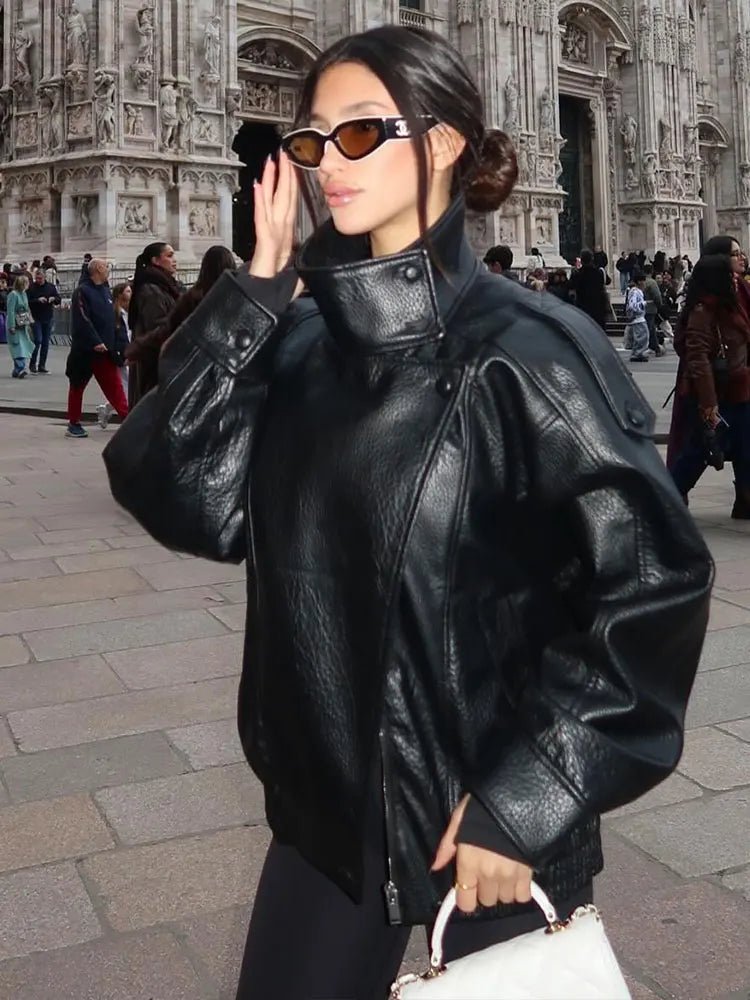 ZEYA - Marnie Black Vegan Leather Moto Jacket