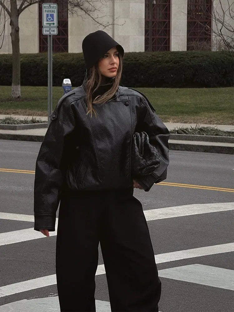 ZEYA - Marnie Black Vegan Leather Moto Jacket