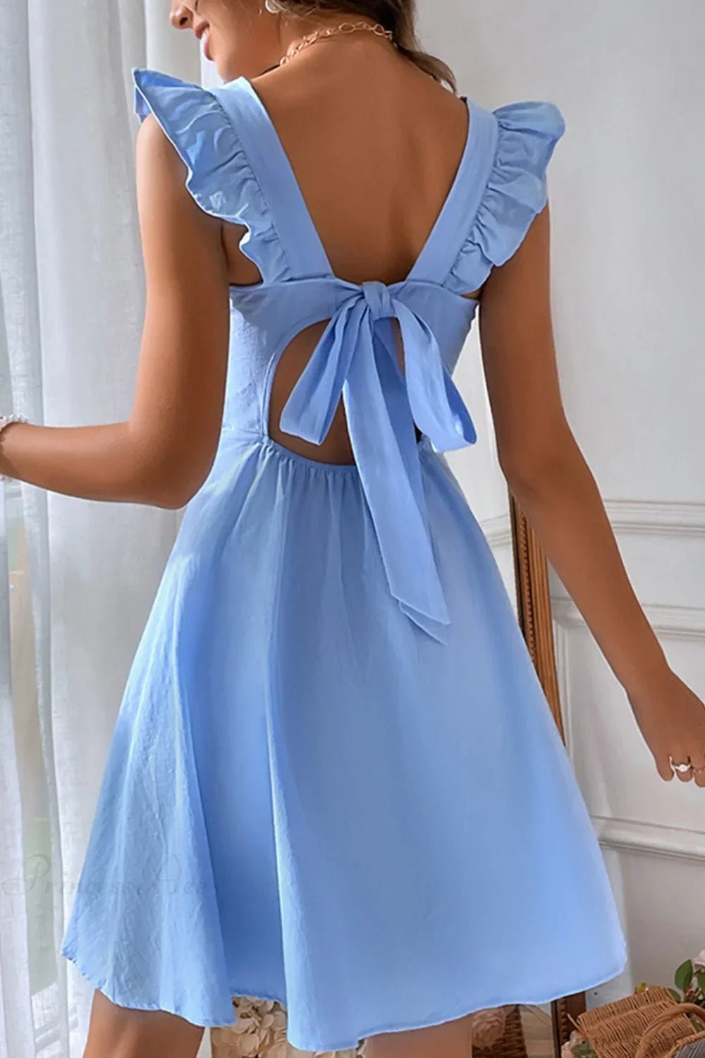 ZEYA - Mary Ruffle Tie-Back Mini Dress