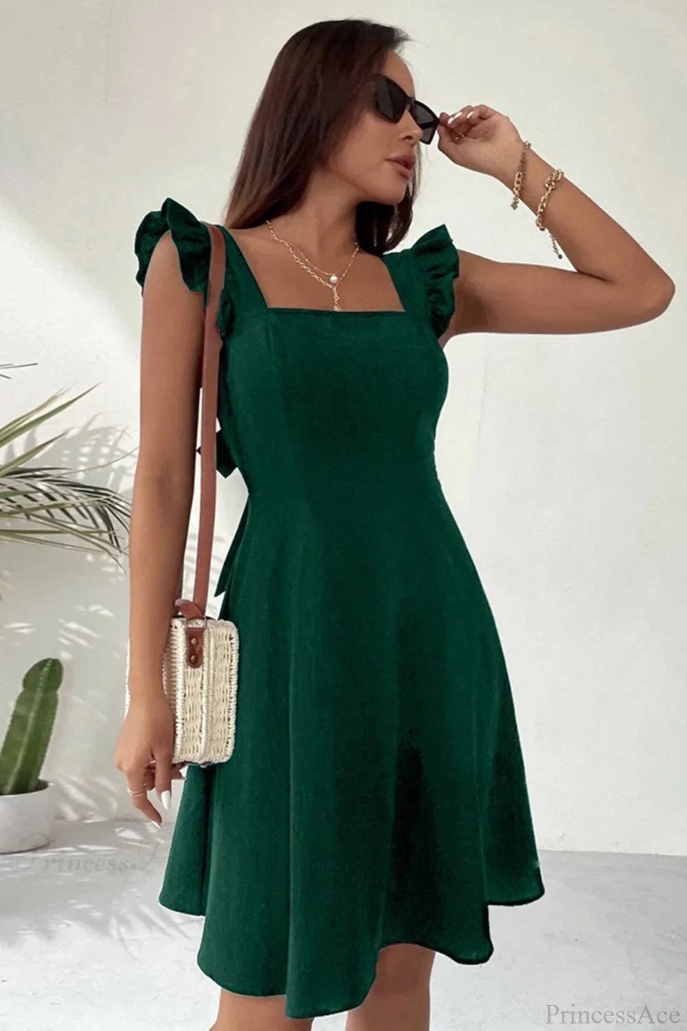 ZEYA - Mary Ruffle Tie-Back Mini Dress