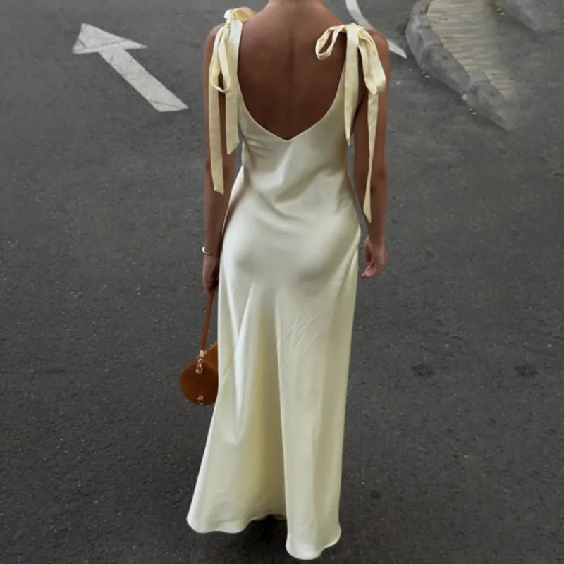 ZEYA - Melanie Satin Tie Strap Maxi Dress