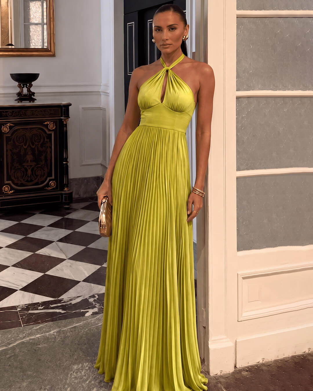 ZEYA - Melissa Halter Pleated Maxi Dress