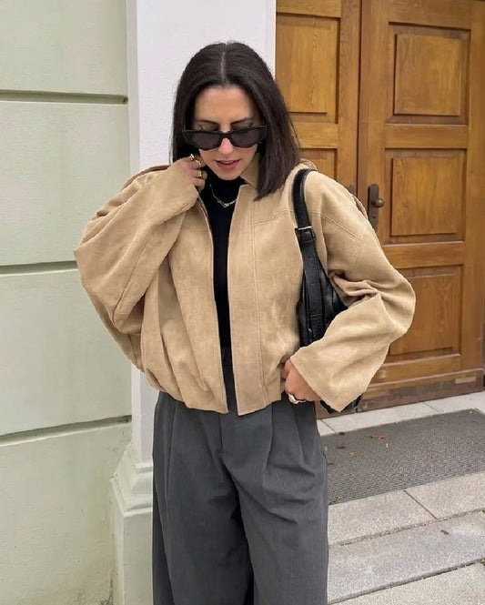 ZEYA - Mia Suede Oversized Zip Jacket