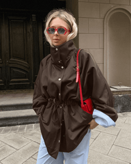 Veste coupe-vent à col contrastant Miriam