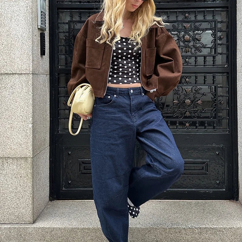 ZEYA - Nada Suede Bomber Jacket