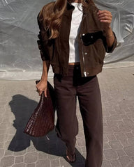 Nadine Suede Bomber Jacket