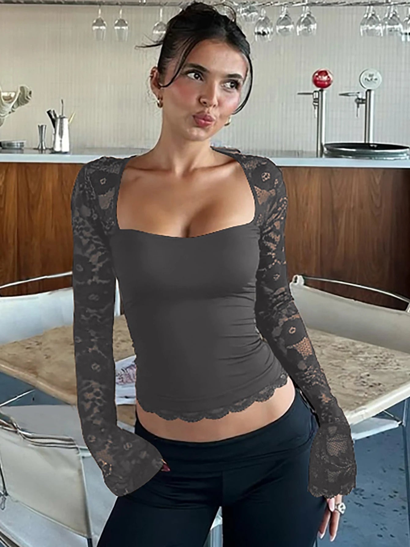 ZEYA - Nayeli Floral Lace Crop Top