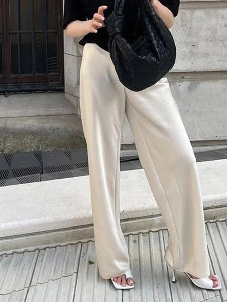 ZEYA - Nenita Wide Leg Satin Trousers